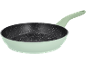 Light green frying pan with a black, speckled interior.
