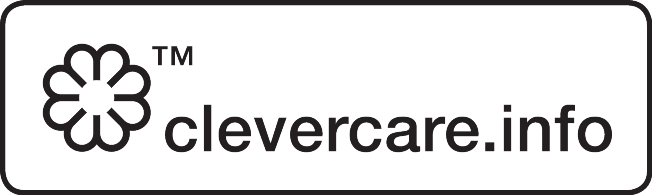 Logo with a floral motif and the text 'clevercare.info' with a TM symbol.