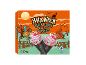 Halloween Black Cones ice cream pack with raspberry and green vanilla flavour, 4x75g.