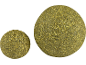Two balls of pressed catnip in different sizes.