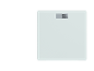 White digital bathroom scale with '0.0 kg' displayed on the screen.