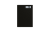 Black digital bathroom scale with 0.0 kg display.