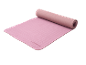 Pink yoga mat, partially rolled up, with text 'IAN 493438_2504'