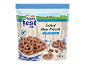 Salted mini pretzels in milk chocolate, 140g bag with a mountain landscape.