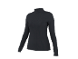 Women's black long-sleeved turtleneck top.
