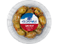 Green olives with hot peppers, garlic and dill in a 150 g plastic packaging