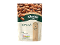 Brown packaging of almonds, displaying nutritional information and the text 'Fuel for the day'.