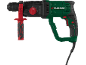A green and black rotary hammer drill with a red handle and mode selector, model PBH 1050 D4.