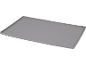 Grey rectangular tray with raised edges and a textured surface