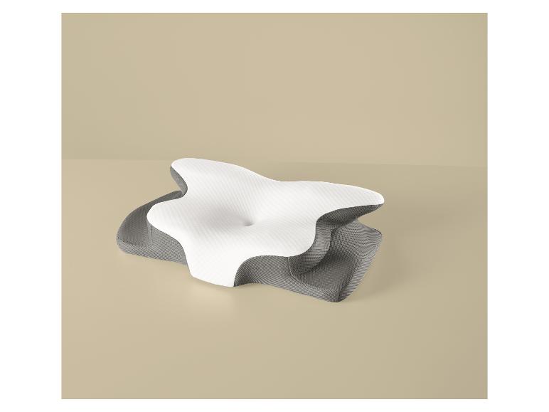 LIVARNO ergonomic neck support pillow in white and grey