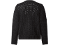 Black knitted sweater with openwork details on the upper back.