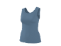 Women's blue ribbed top.