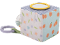 Soft sensory baby cube with a mirror, teether, and various patterns.