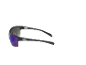 Black sports sunglasses with blue mirrored lenses, made in China 12/2024, category 3.