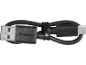Black USB-A to USB-C cable, coiled and secured with a rubber strap.