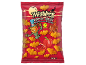 Halloween vampire snacks with paprika flavor, bat-shaped crisps, featuring a scarecrow and castle.
