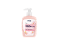 Pink hand soap with almond blossom fragrance, moisturizing, pH-skin neutral, and vegan.