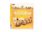 Box of muesli bars with milk chocolate and banana, 8 bars, 200g.