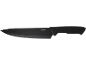 Black kitchen knife with the inscription «STAINLESS STEEL»