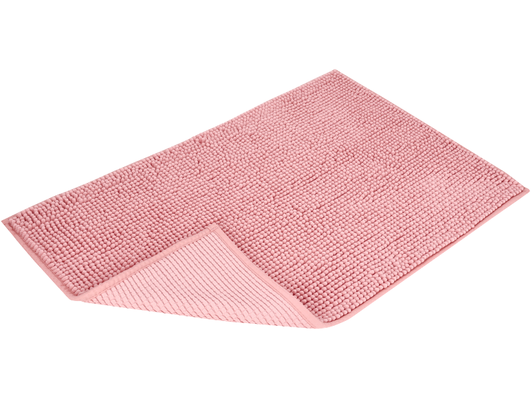 Pink bath mat with non-slip backing