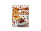 Cookie-flavored cereal box with a cartoon character and a bowl of cereal.