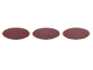 Three round reddish-brown sanding discs on a black background.