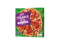 Boxed packaging with two stonebaked pizzas featuring a crunchy base and crispy crust.