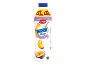 Peach and passion fruit yogurt drink with XXL branding.