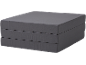 Dark grey three-section folding mattress.