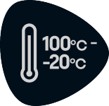 Temperature seal: 100°C to -20°C.