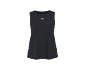 Black sleeveless sports top with a white logo on the chest.