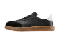 Black men's sneakers with a white heel and brown sole, PARKSIDE text