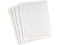 Four white rectangular heat patches stacked together