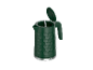 Green electric kettle with honeycomb texture and open lid