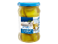 Hot green chillies filled with a soft cheese preparation in a jar, Greek style.