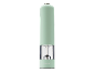 Mint-colored electric salt or pepper grinder with a transparent section.