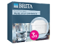 Water filter package with a glass of water and three filters.