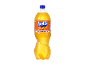 1.5L bottle of orange carbonated drink with the text 'MEALS WANTA FANTA'.