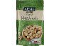 Roasted hazelnuts in a green and beige bag, with nutritional information.