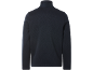 Men's navy blue high-neck sweater, back view.