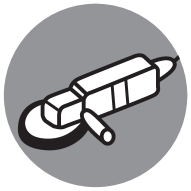 Angle grinder icon.