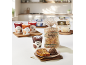 Various ice cream flavors and a package of torrijas bread, with a serving of torrijas and ice cream.