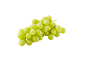 Fresh green grapes with water droplets on a black background.