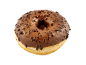 Donut with chocolate icing and chocolate sprinkles.