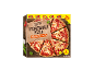 XXL stonebaked pizza box with Margherita flavor, crispy base and edge, 4x300g pizzas.