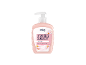 Almond moisturizing liquid soap with neutral pH for skin in a pink bottle with a dispenser.