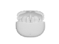 White wireless earbuds in an open charging case.