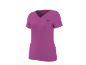 Fuchsia V-neck short-sleeved women's sports t-shirt.