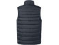 Dark blue quilted vest, back view
