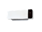 White wall-mounted electric heater with a digital display showing 25 degrees and icons